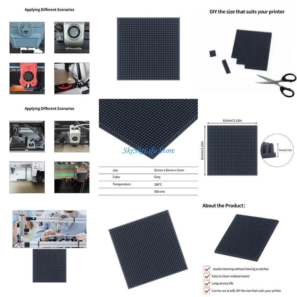 

E65E Силиконовая щетка, регулируемая длина, устойчивый к высоким температурам инструмент для принтера