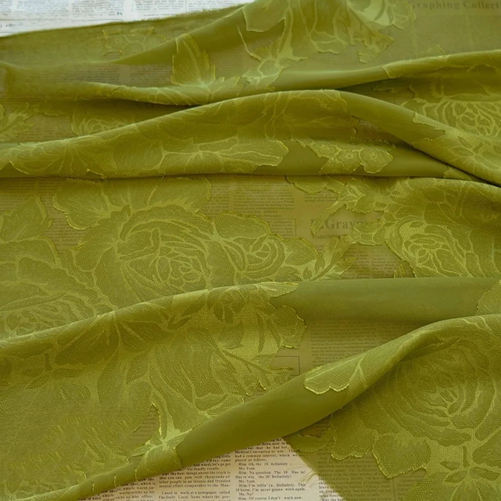 

Elegant and Soft Floral Jacquard Chiffon Fabric for Clothing Decoration and Skirts Sewing Accessories