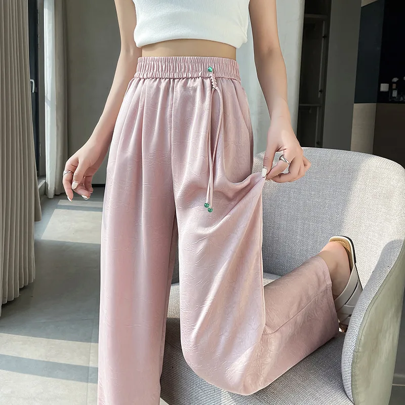 

3 Colors NWT 2024 Women Wide Cut Pants Fitness Women Loose High Waist Legging 4-Way Stretch Leggings Lady Stretchy Pants