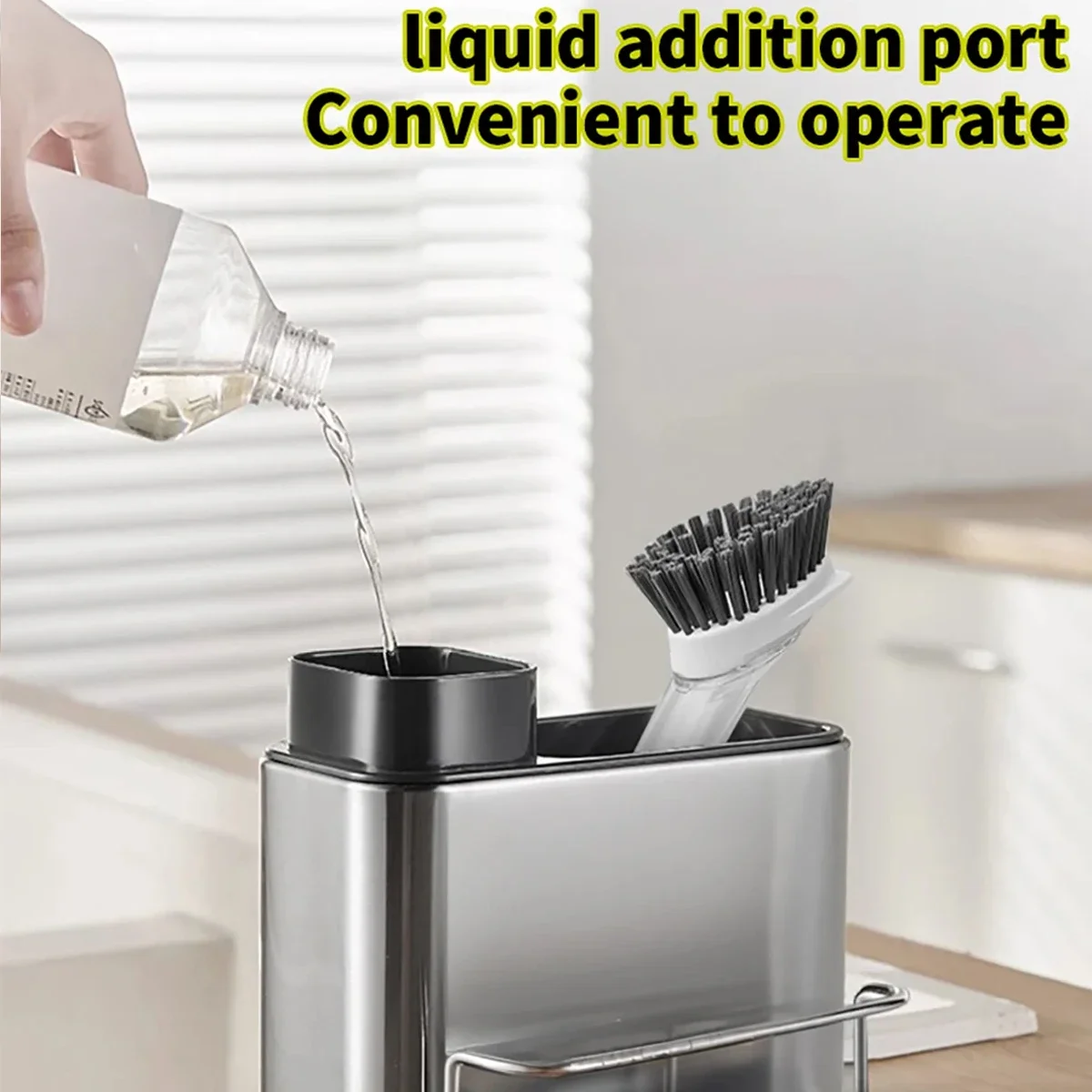 3-In-1 Kitchen Soap Dispenser Sponge Holder Stainless Steel Sink Organizer Rack Sink Organizer Tray Drainer Rack Rustproof