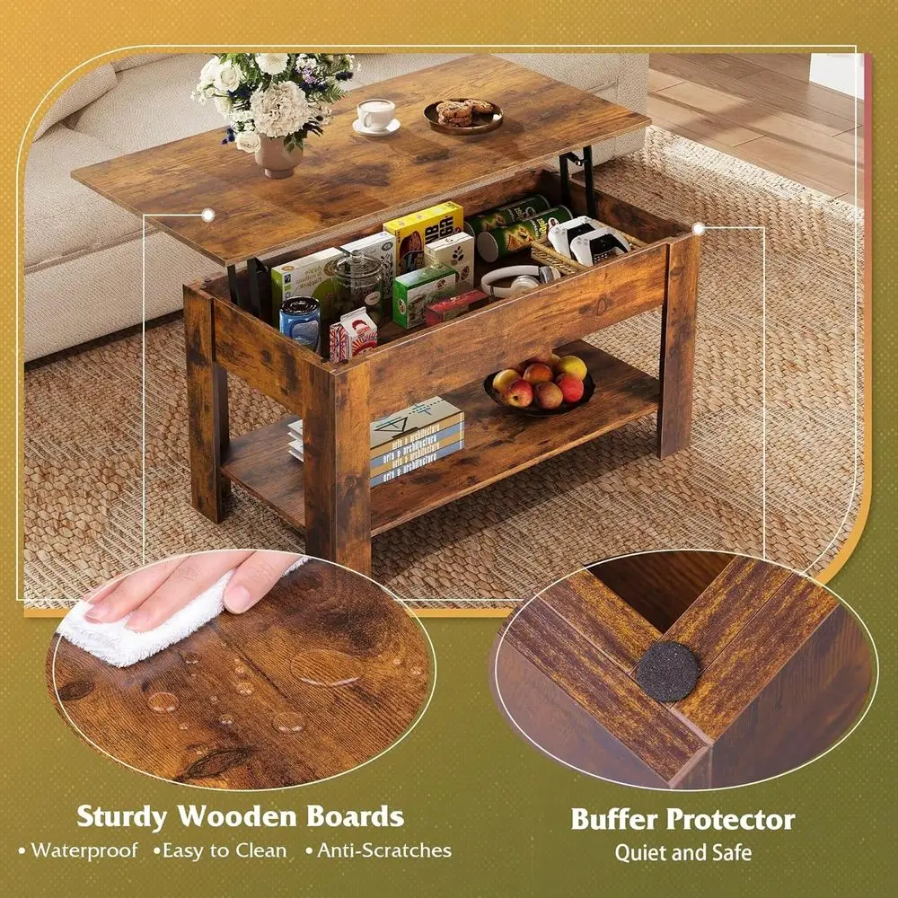 

Style Furniture Table 39 Lift Top Coffee Table With Hidden Compartment Storage Shelf Living Room Center Table Office Reception