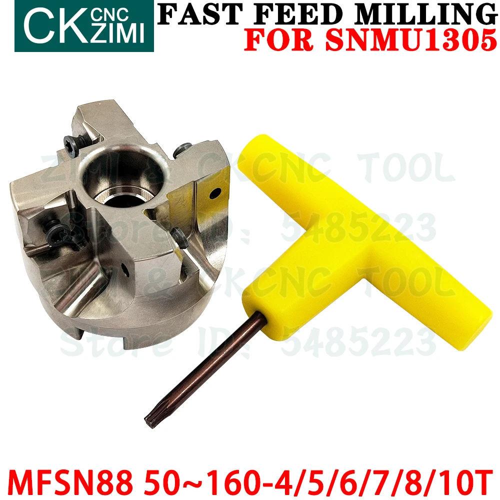 MFSN88 50/63/80/100/125/160-4/5/6/7/8/10T MFSN Milling Cutter Fast Feed Face Milling Cutter Indexable Tools for SNMU1305 Inserts