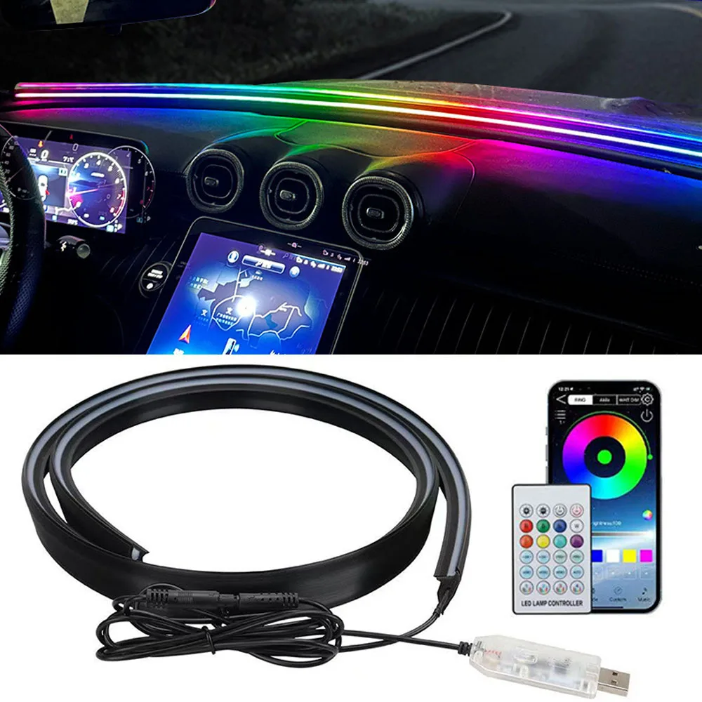 

Светодиодная лента для приборной панели на лобовом стекле для Tesla Model 3 Y 2019-2025 Symphony RGB 64-цветная атмосферная лампа для интерьера