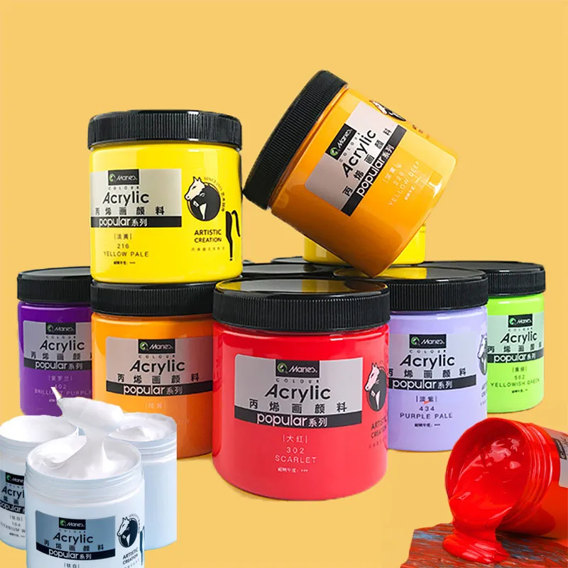 300ML Large Capacity Marley Acrylic Painting Pigment DIY Wall Creation Stone T-shirt Painting Waterproof Material For Artists