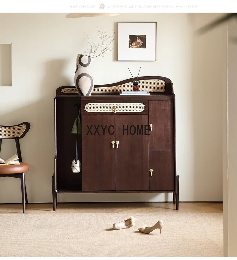 

Черный орех из массива дерева, небольшая квартира, входной шкаф для хранения вещей, шкаф для хранения обуви