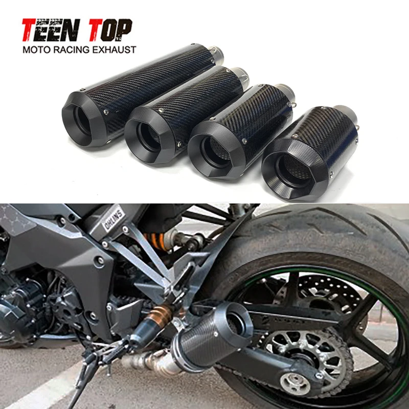 

Full Carbon Fiber Universal Motorcycle Exhaust 51mm 60.5mm Escape Moto Bike Muffler For Yamaha R25 R1 R3 R6 TMAX500 FZ6N FZ07