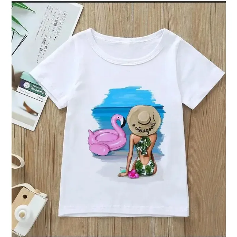 

New .Kids T-shirt Bubble Gum Melanin Black Girl Cool Funny Print White Hip Hop Harajuku Toddler Girls Fashion Cute Top