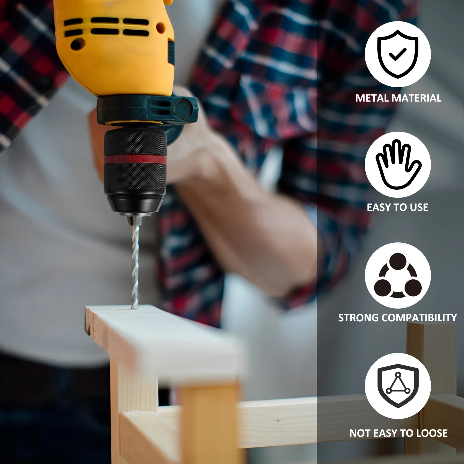 4 satz/satz Bohrfutter Adapter Kit 1-13mm Selbst Anziehen Hand Bohrfutter Keyless 1/2 zoll-20UNF mit Schaft 1/4 zoll Sechskantschaft 1/2 zoll