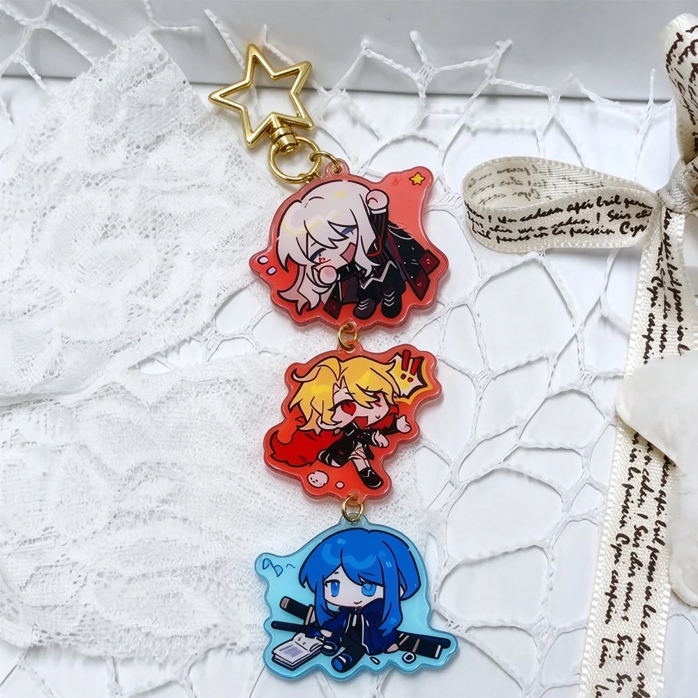 Game Limbus Company Sancho Don Quixote Bari Cosplay Keychain Unisex Acrylic Pendant Keyring Key Chain Accessories Prop Gift