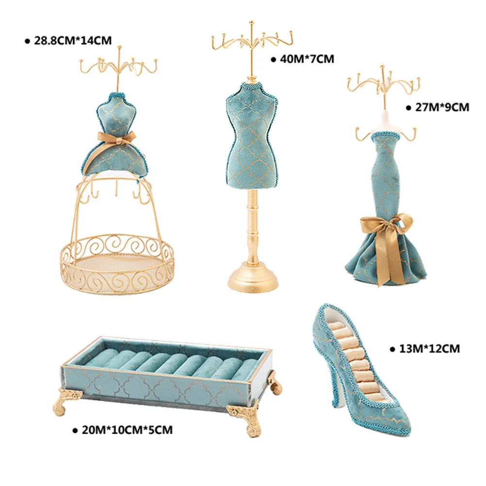 

Jewelry Display Stand Rack Holder Premium Material Lightweight Sturdy Small Size Creative Blue Gilding Storage Solution Perfect