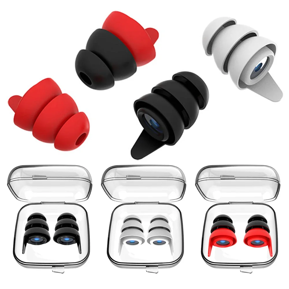 Silicone Noise Cancelling Earplugs Anti-noise Earplug For Travel Sleeping Ear Protection Reusable Waterproof Swimming Ear plugs