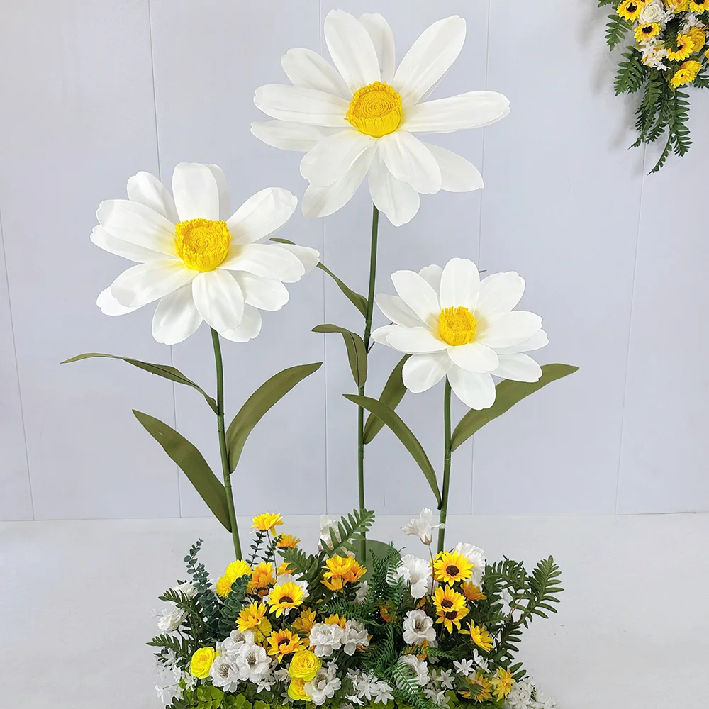Giant Artificial Flowers Daisy Wedding Decor Props Stage Layout Wedding Road Guide Flowers  Decorative Home Decor Party Supplies