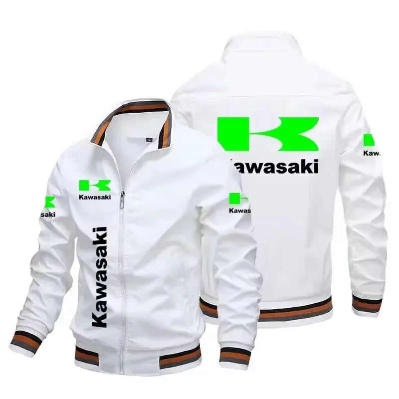 2024 Men\'s Jacket Motorcycle Jacket Casual Windproof Jacket Racing Jacket Plus Size Kawasaki Sports Shirt Tops