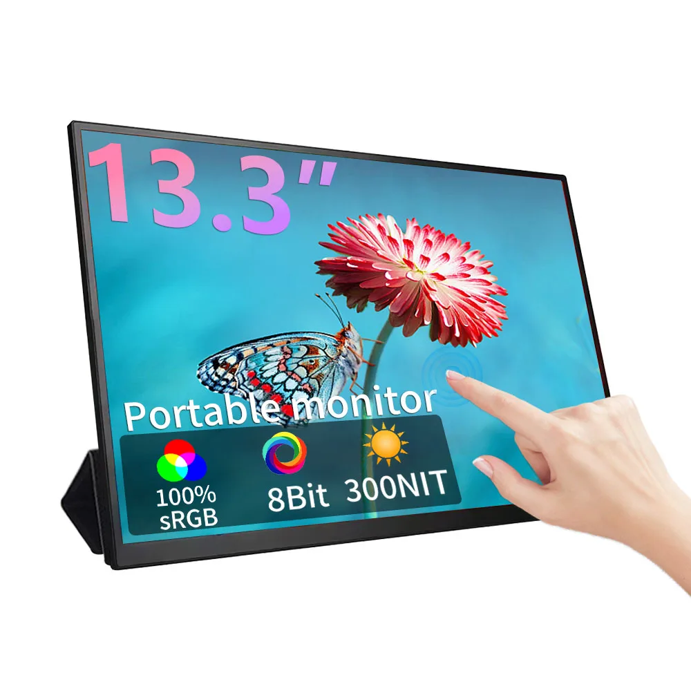MAFNKOU 13.3-inch Portable Monitor Touch Screen  Display 1920 * 1200 100%sRGB ,Suitable for Design, Editing, Video Editing, Imag