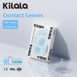 Lentes de contato KILALA, lentes semestrais de dioptrias de 2 peças para correção de dioptria de visão com grau -1 a-10 Adequado para olhos secos