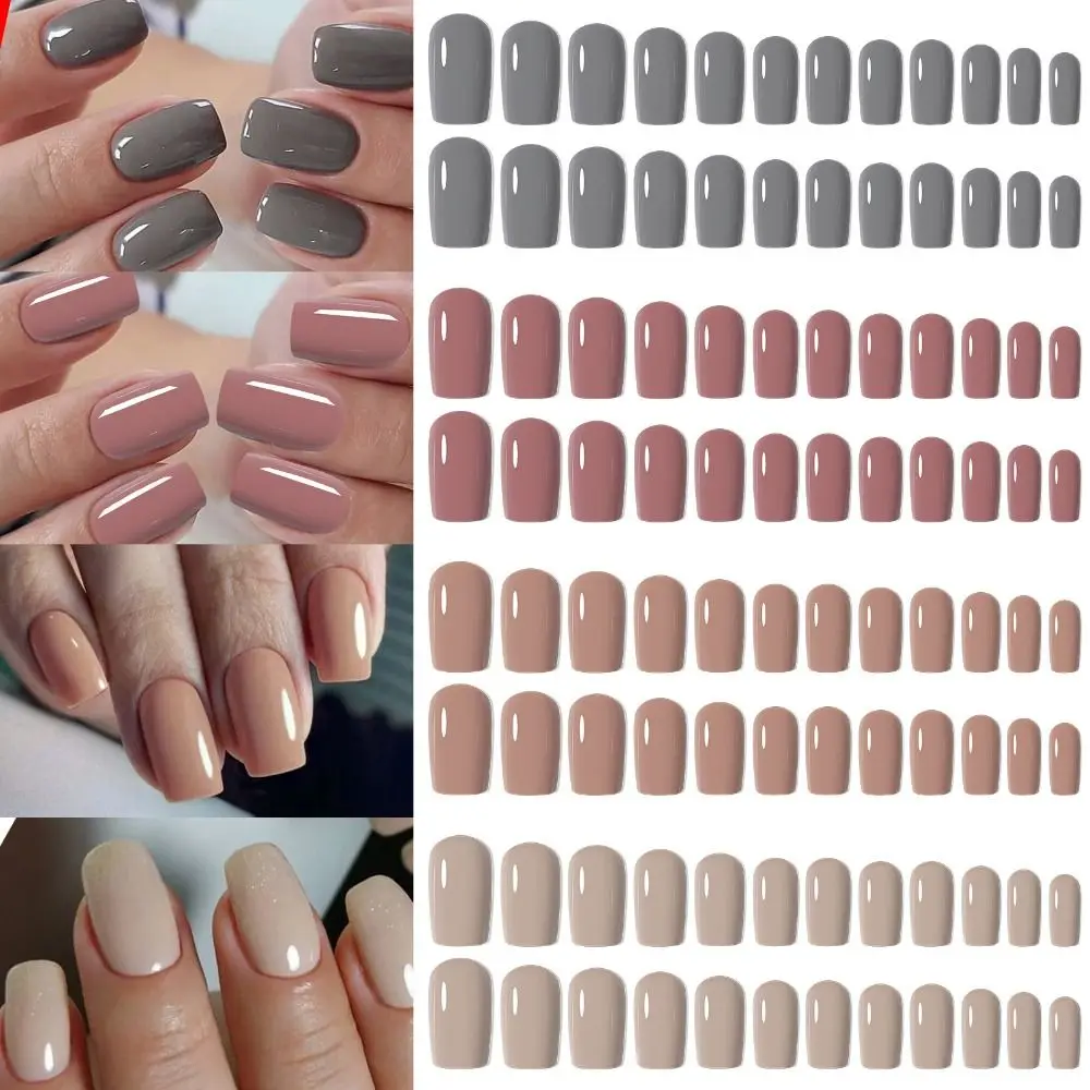 96pcs Manicure Long Square and Ballerina False Nails Matte Pure Color Press on Nails Detachable French Nail Tips DIY