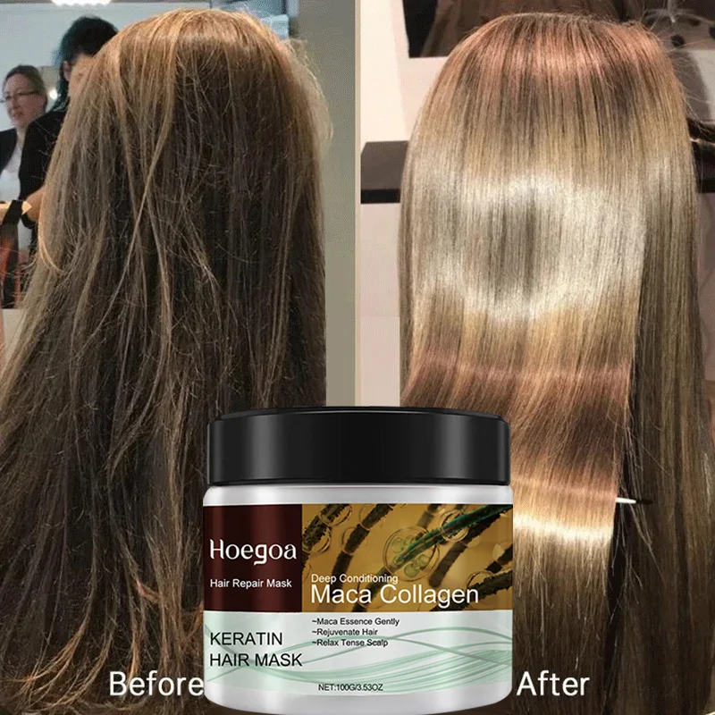 Queratina Cabelo Hidratante Máscara, Controle de Óleo Duplo, Queratina Condicionador, Suave, Frizz, Reparação Danificada, Revitalizar Haircare Produto