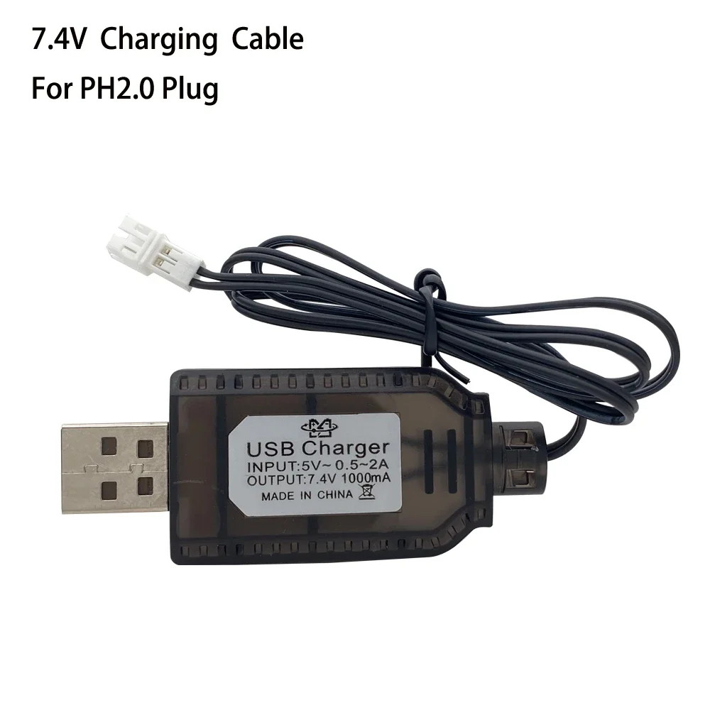 7.4V USB Charging Cable XH2.54/PH2.0 plug charger USB Charger with Indicator Light with Protection 7.4V Battery Charger