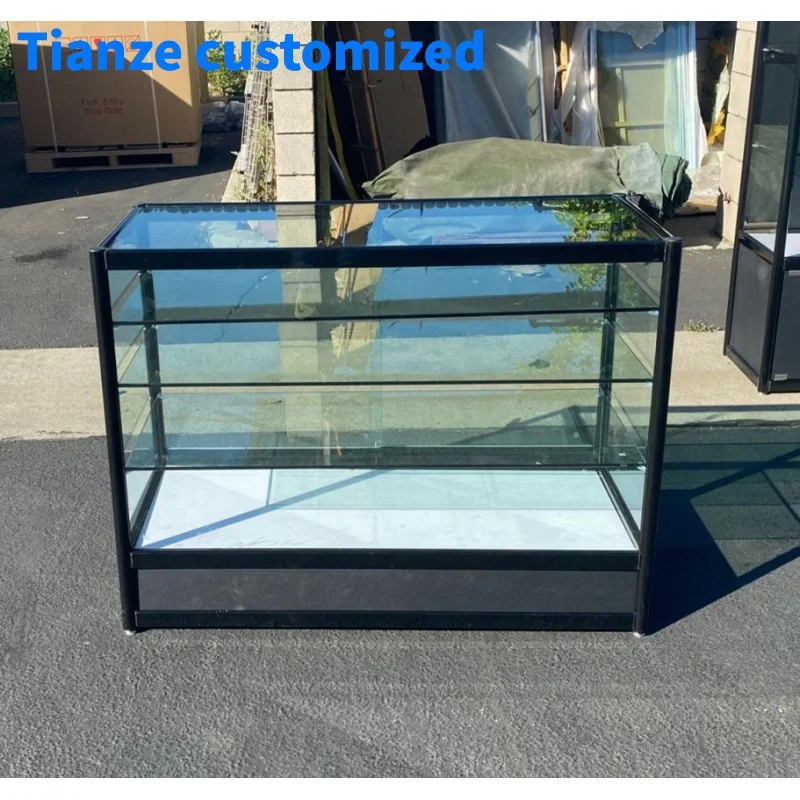 (Customized) 48 ''led glass counter aluminum frame smoke shop showcase retail