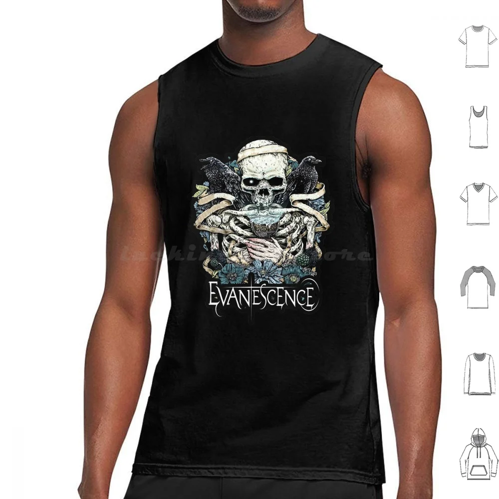 Animal Music Band Logo Tour Evanes Rock Gift Music Fans Tank Tops Print Cotton Evanescence Band Music Band Amy Lee