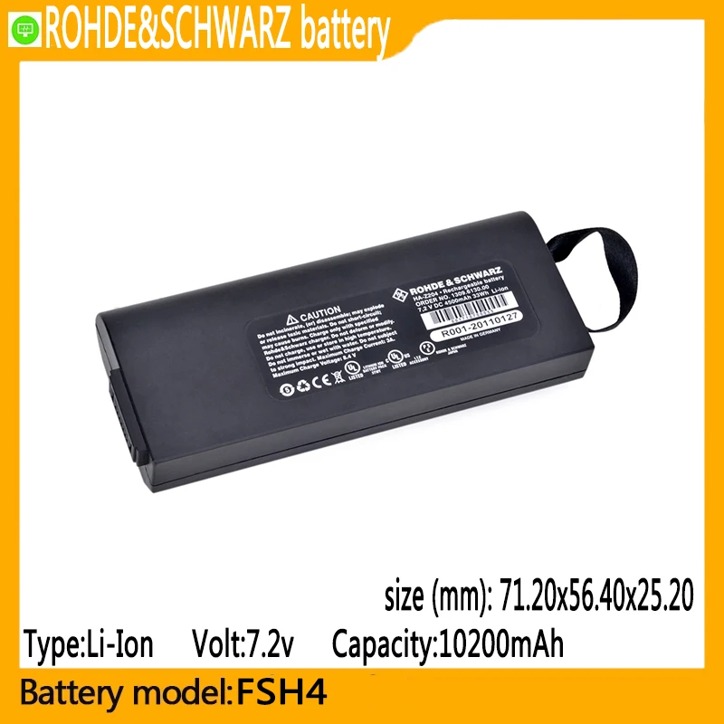 FSH4 capacity 10200mAh 7.2V li-ion battery suitable for， FSH13, FSH20, Oscilloscope, wireless communication, test measurement