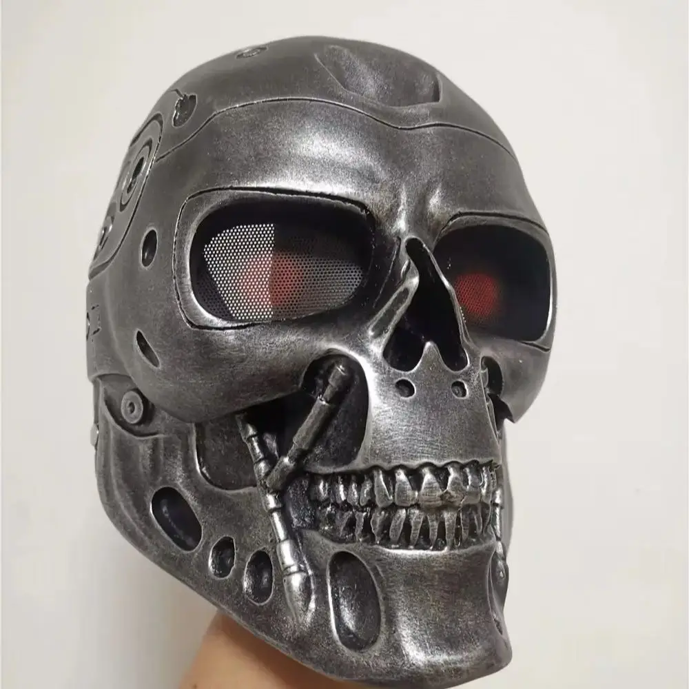 Steampunk Terminator T800 Mask Skull Cool Men's Halloween Costume Arnold Schwarzenegger Resin Mask for Biker