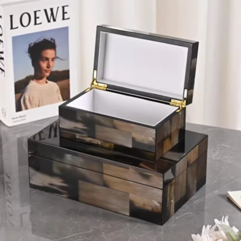 

Деревянная шкатулка для украшений с эффектом обжига, роскошная коробка для хранения колец и серег, настольный органайзер для ювелирных изделий, декоративные коробки для дома