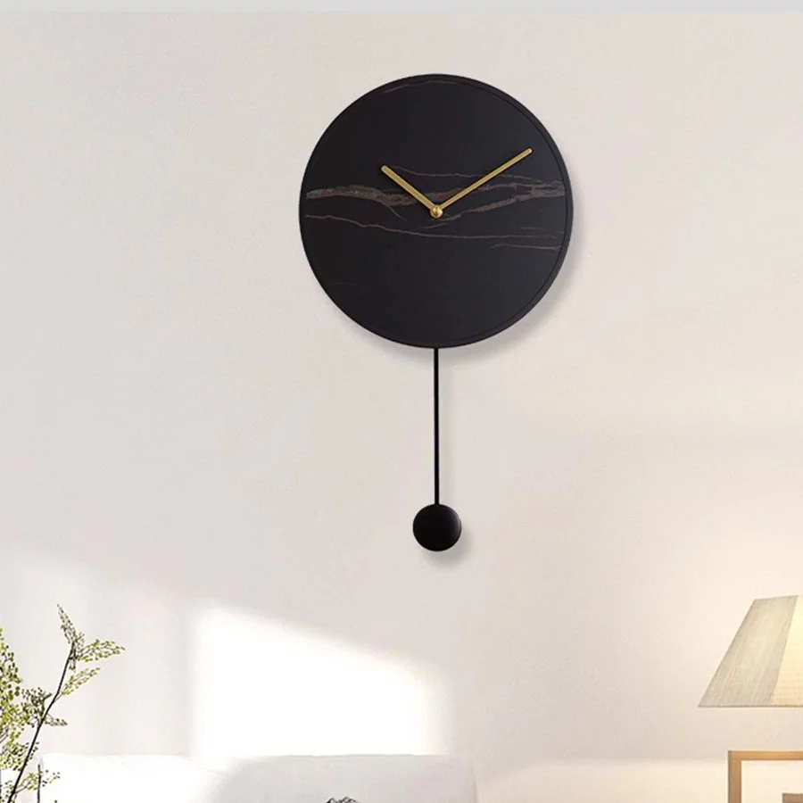 

Home Decor Wall Clock Living Room Quartz Gift Elegant Wall Clock Home Art Hands Gold Round Modern Black Unique Saat Wall Decor