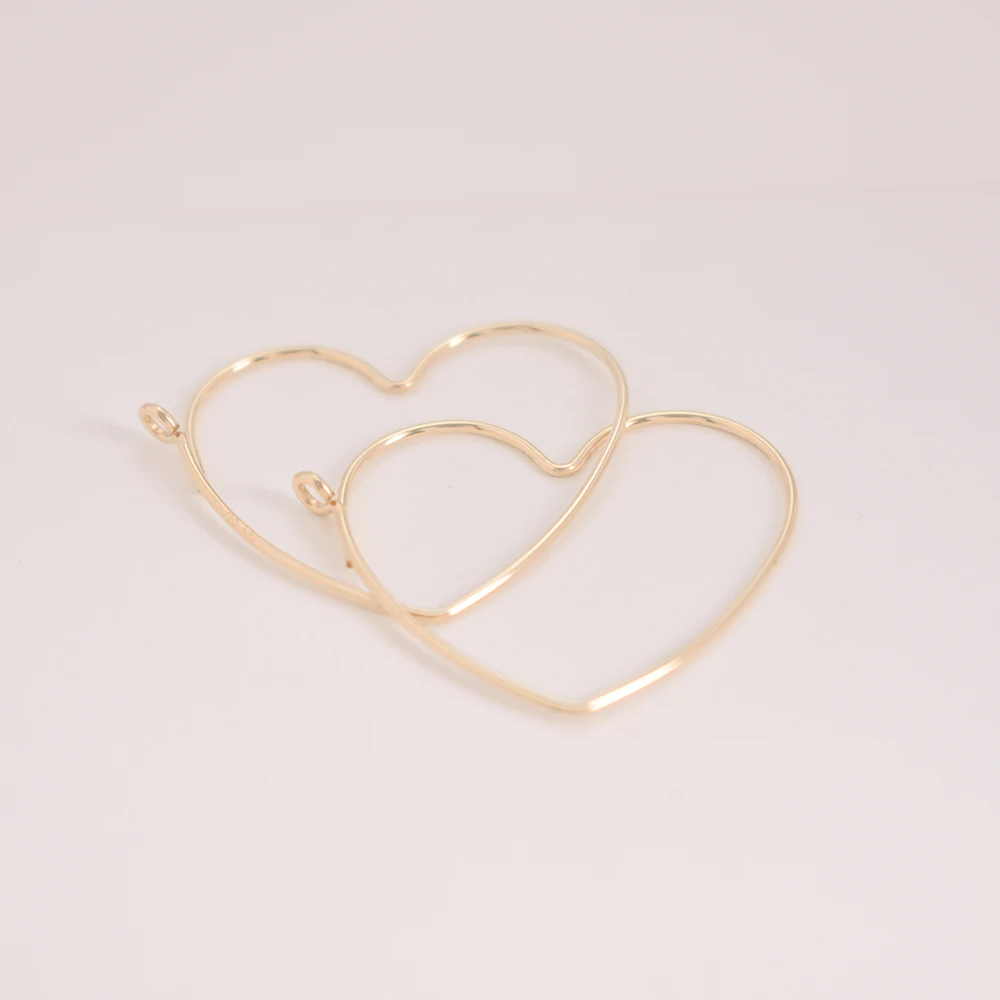 

Earrings 14K Gold Filled Handmade Hearts Hoops Simple Jewelry for Women Party Birthday Daily Gifts