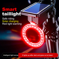 Solar Bicycle Rear Light Waterproof Bicycle Tail Lamp LED Bike Taillight Rechargeable  MTB Road Bike Safety Warning Taillights