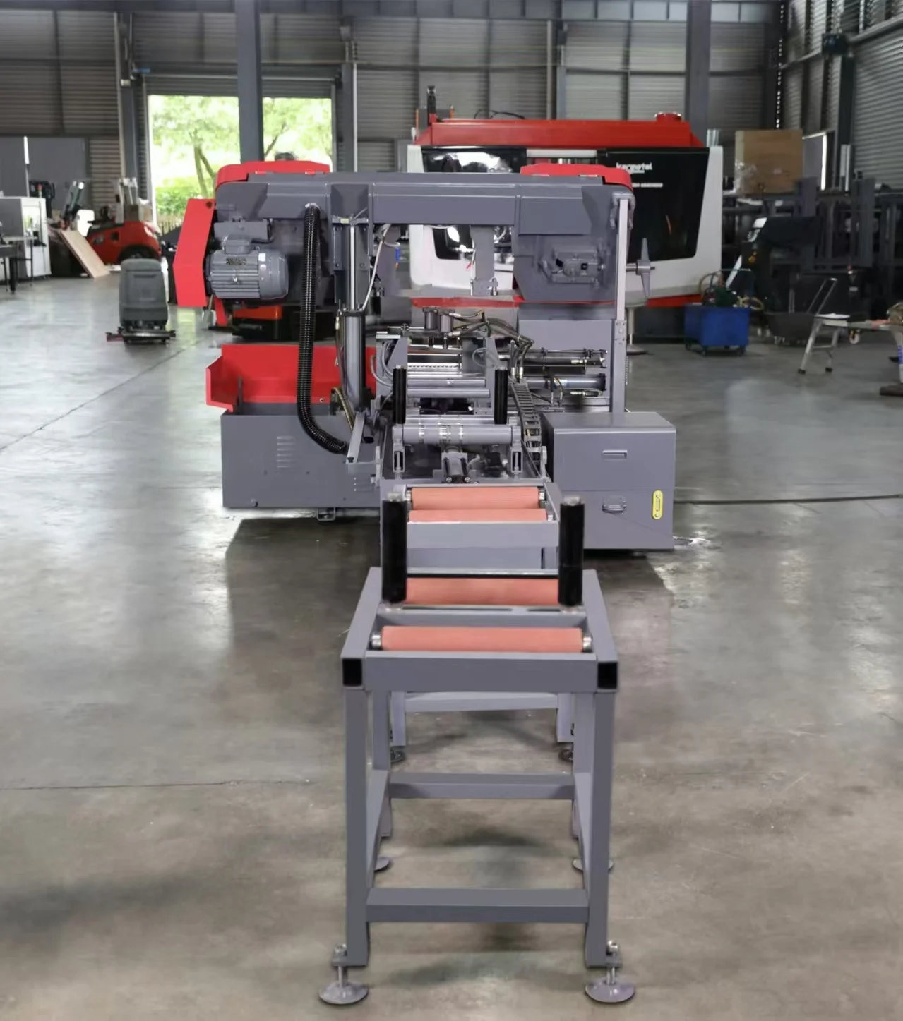 AMADA 400 New Numerical Control Automatic Horizontal Band Saw Machine Rotary Angle Metal Cutting Motor Gear Mechanical Pump