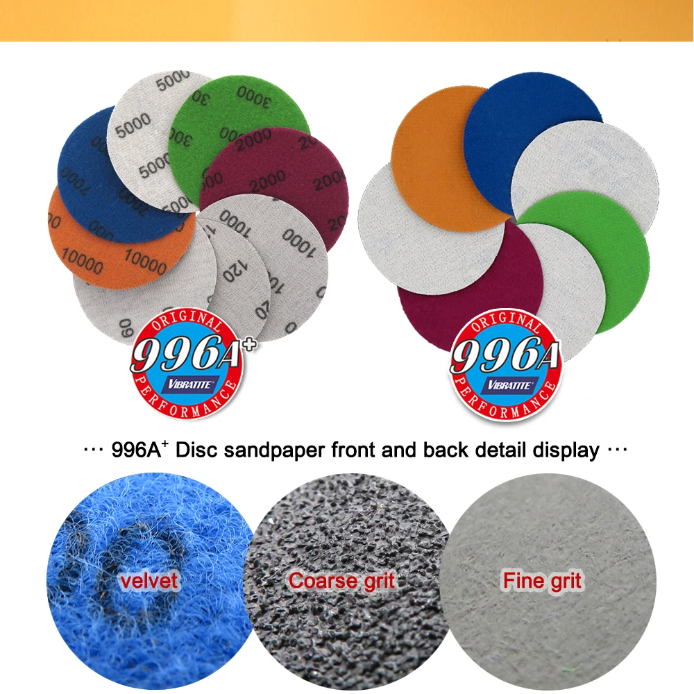 100 buah 3 inci amplas cakram kait dan gulungan, 60-10000 Grit basah kering amplas 75mm untuk acak Orbital Sander logam kayu poles mobil