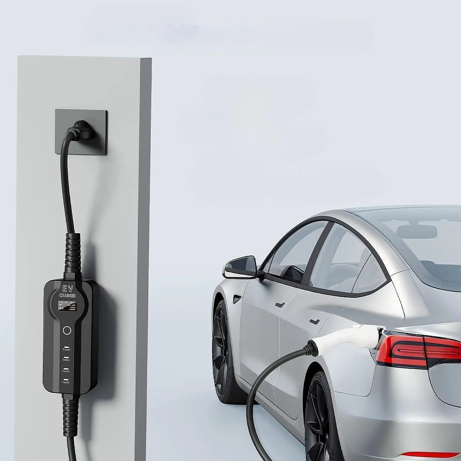 Portable Electric Car Charger 16A 3.5kw High Performance with 5m Cable Compact Travel EV Charging for Home and Road