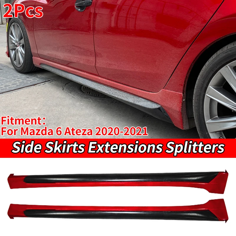 

High Quality Car Side Skirt Extensions Bumper Lip Splitter Body Kit Winglet Wing Accessories ABS For Mazda 6 Atenza 2020 2021