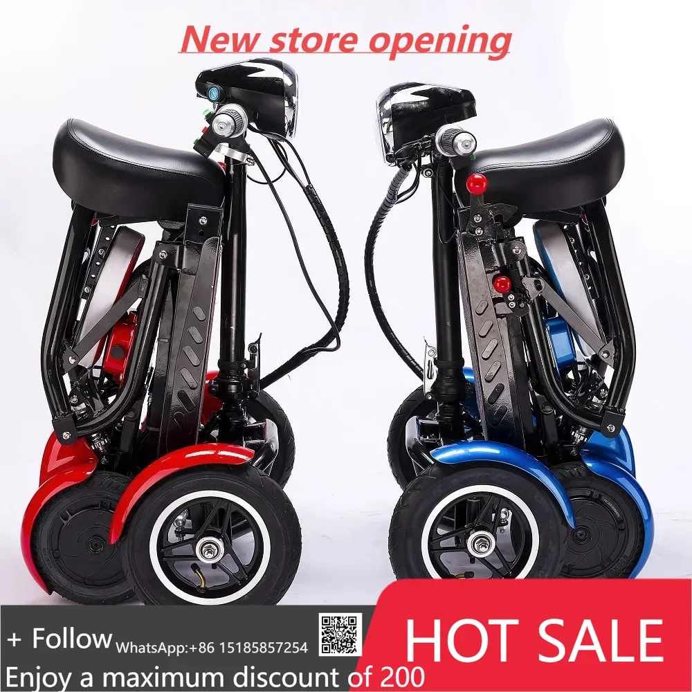 高齢者向け折りたたみ式 4 輪電動モビリティ スクーター – 250W、ポータブル トラベル スクーター