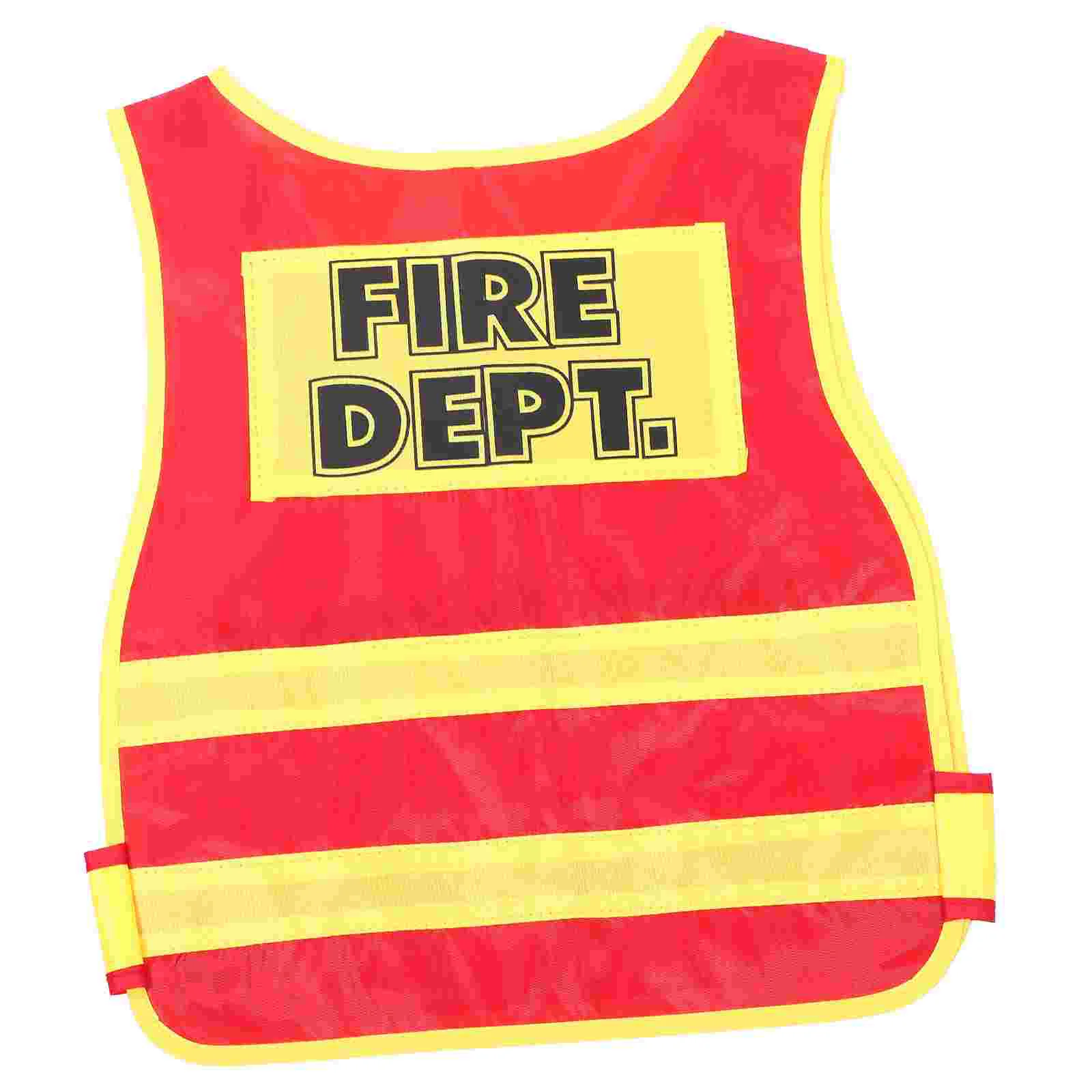 

Children Fire Uniform Firefighter Costume Toddler Makeup Props Cosplay Vest Fabric