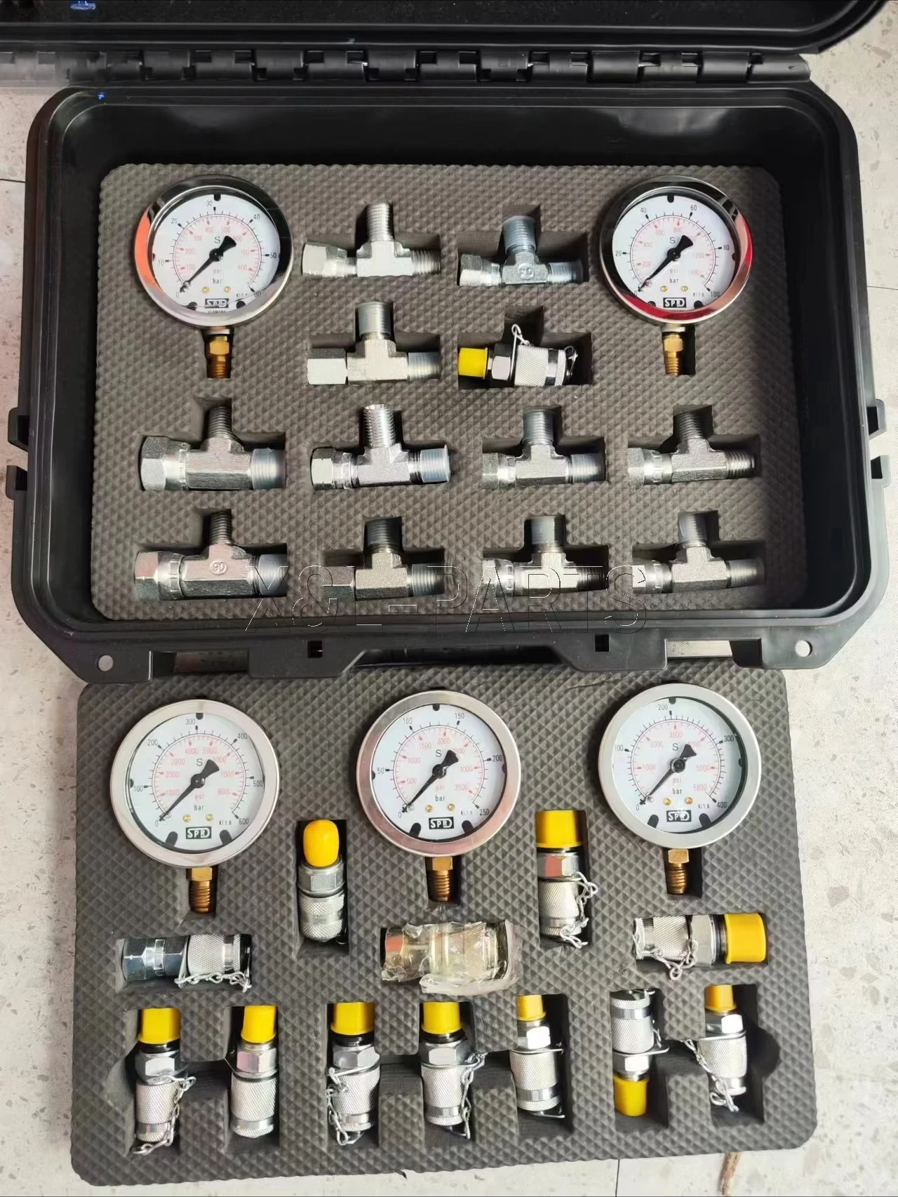 X & L حفارة ساعة محمولة مقاييس ضغط الزيت طاولة اختبار هيدروليكية محمولة (عالمي) للحفارة 5 ساعة