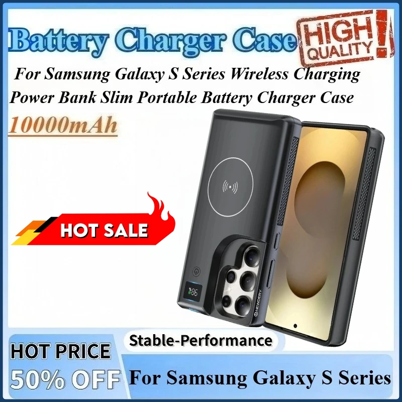 

10000mAh Battery Case Wireless Charging Power Bank High Quality For Samsung Galaxy S Series Slim Portable Battery Charger Case