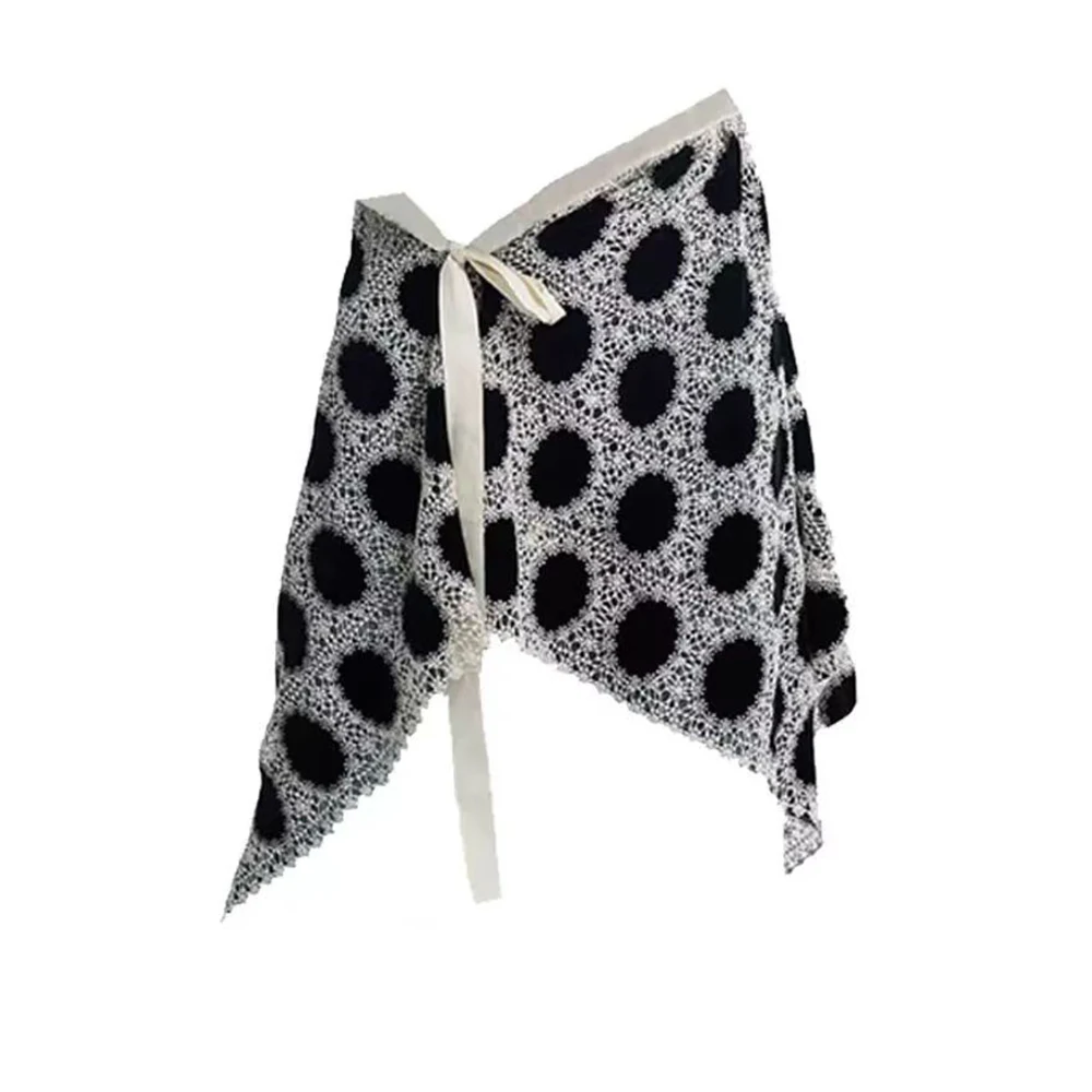 Lace polka dot apron blouse stacked fart curtain wear-resistant and comfortable skirt  korean style