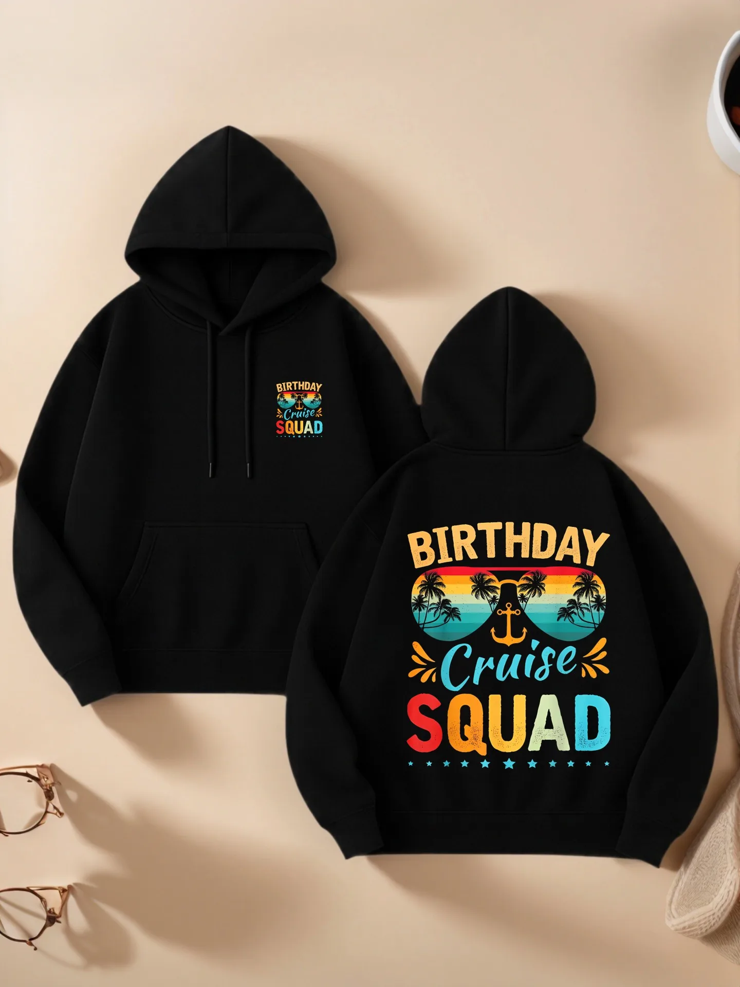 

Женская толстовка с графическим рисунком, принт круизного отряда на день рождения, повседневный эстетический дизайн, мягкая ткань, наряд для отпуска, для подростков