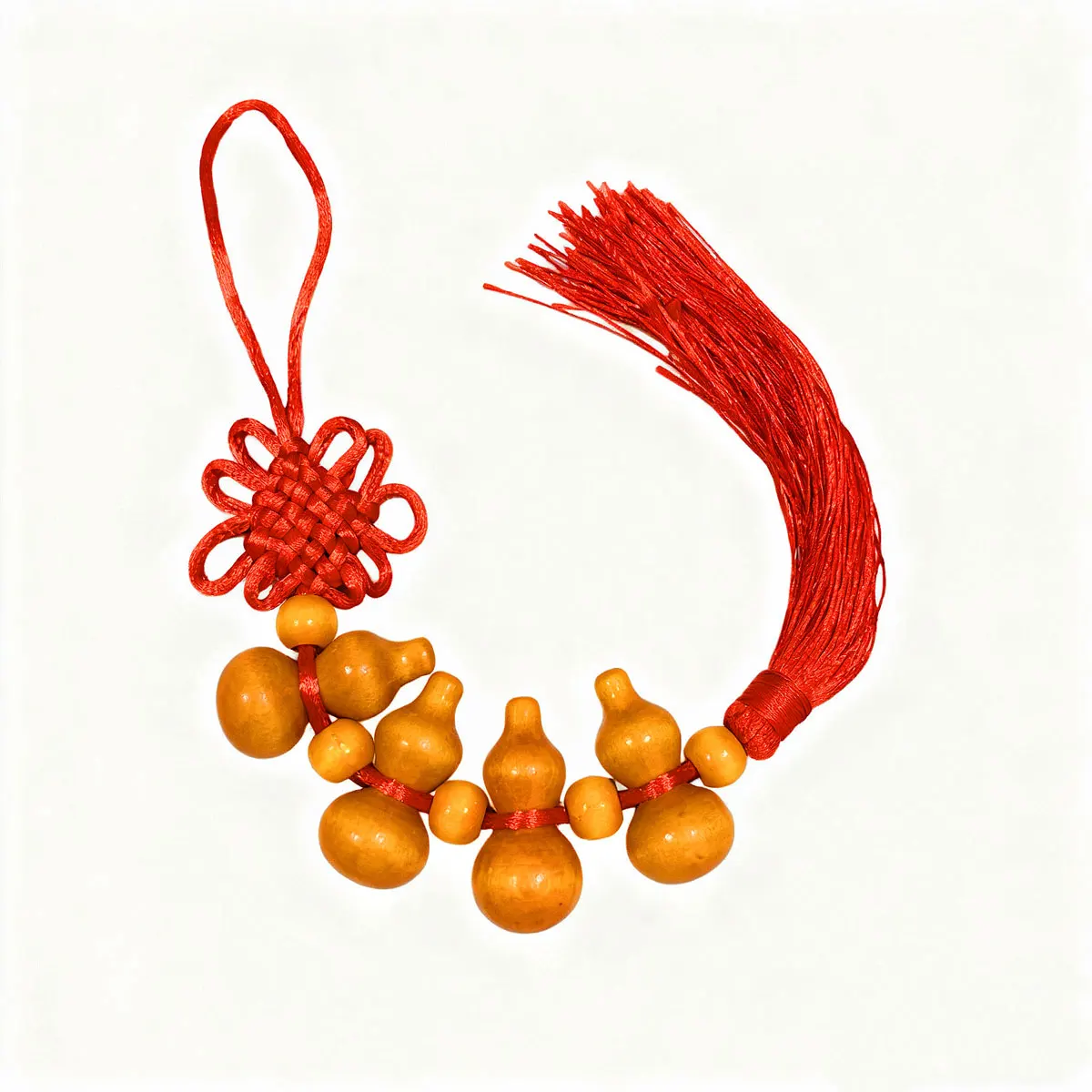 Handmade Gourd Chinese Knot Tassel Pendant Bracelet Car Hanging Accessory Door Decor New Year's Festive Set of 1 Pcs view 6