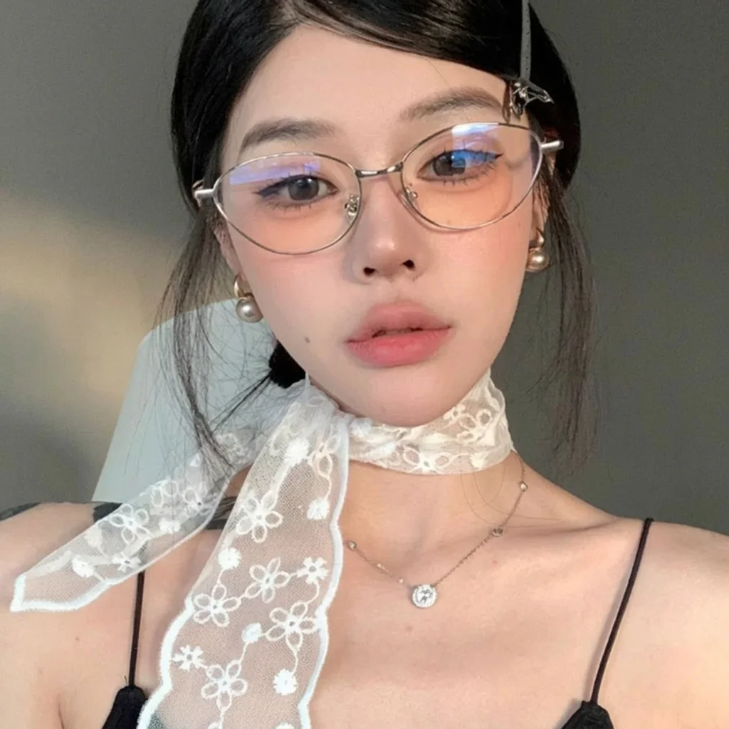 Retro Oval Thin Rim Metal Eyeglasses Frames Blue Light Blocking Prescription Compatible For All Face Shapes