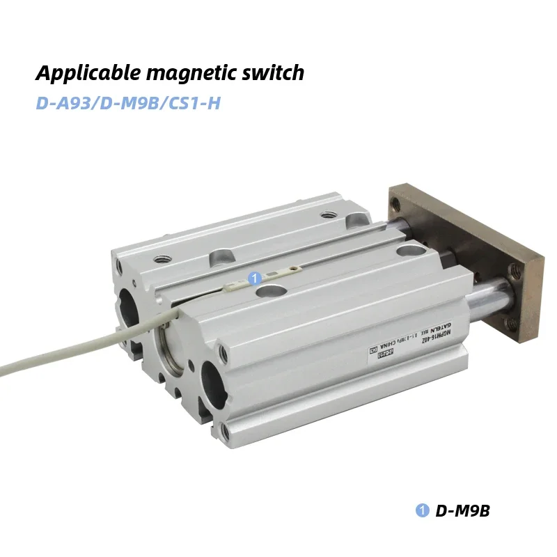 MGPM32 MGPL32 Cilindro guía compacto Cilindro neumático de aire fino de tres ejes con varilla guía