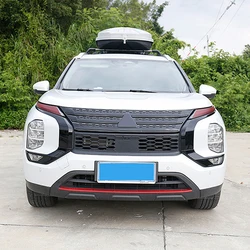 For Mitsubishi Outlander 2022 2023 2024 2025 Black Front Fog Light Lamp Middle Grille Side Strips Cover Trim Car Styling