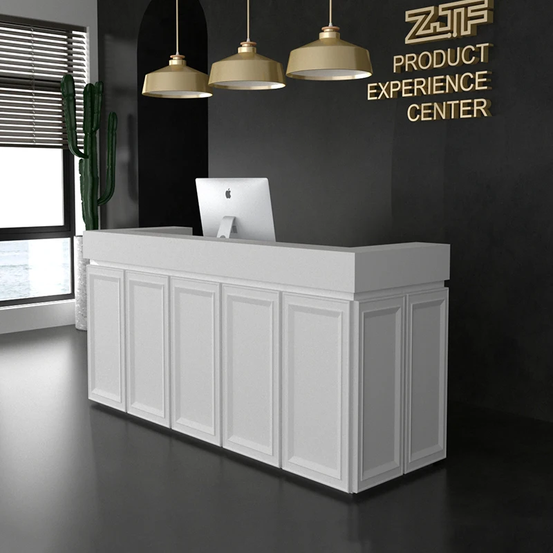 

Wooden Front Desk Reception Desks Cash Register Checkout Counter Reception Desks Business Luxury Office Furniture Cajero LLRD