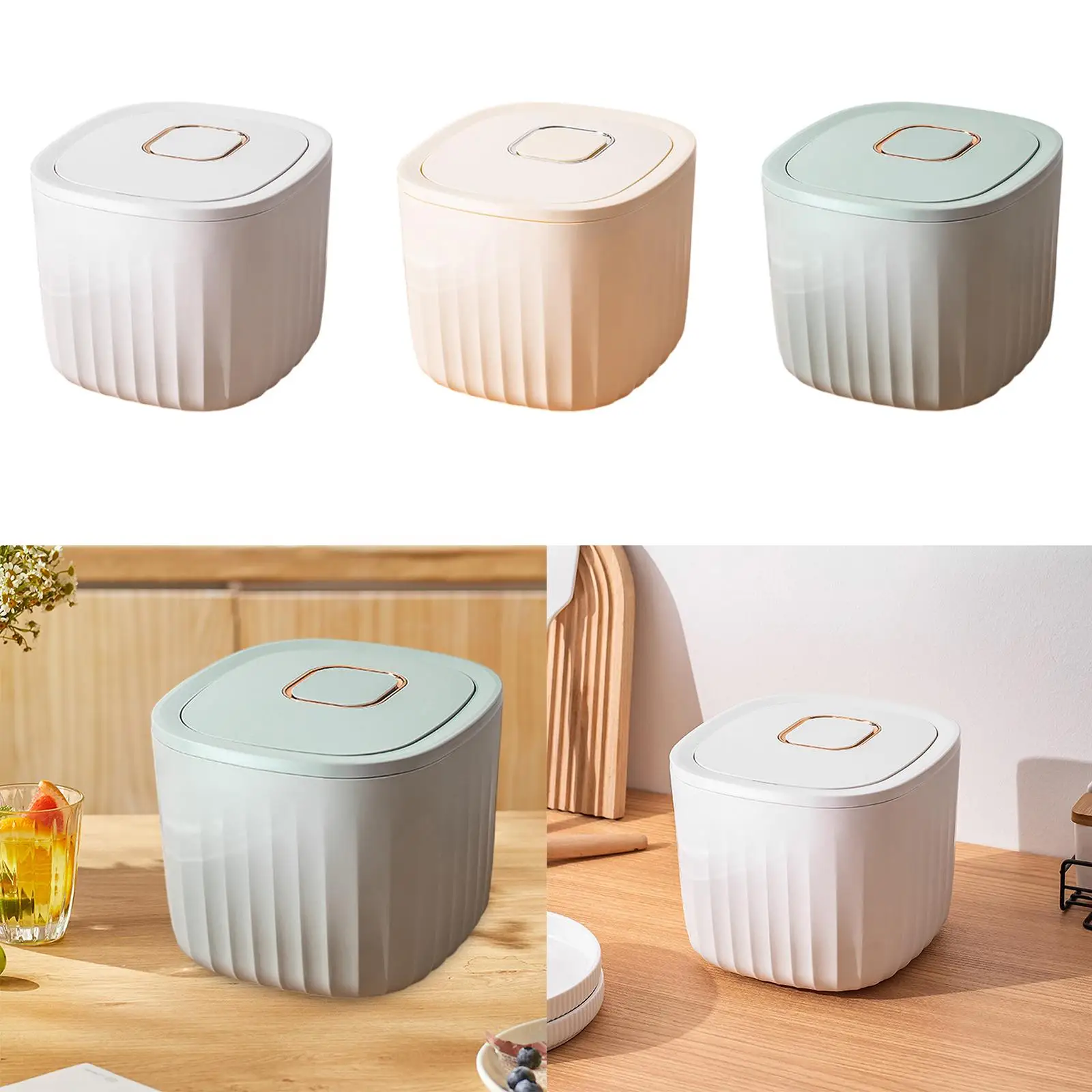 

Rice Container with Locking Lid Can Storage Organizer Jar Canister 5 kg Flour Dispenser for Kitchen Pantry Pet Food Beans Grain