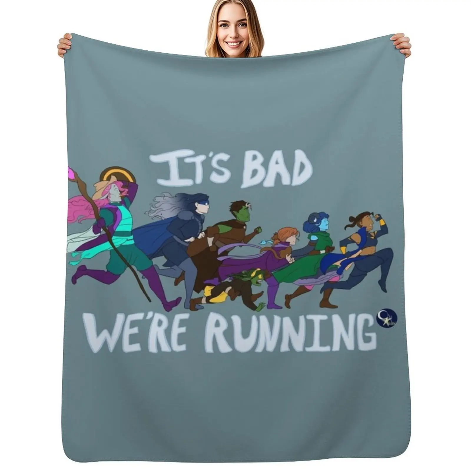 

It's Bad, We're Running Throw Blanket Soft Plush Plaid Cute Decorative Throw sofa bed Blankets