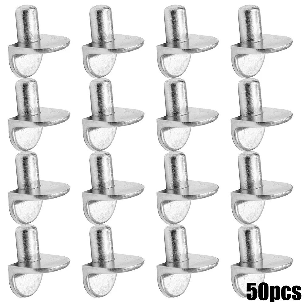 

50pc Shelf Brackets Support Studs Pegs 5mm Metal Pin Shelves Seperator Shelf Support Peg Furniture Hardware Accessories