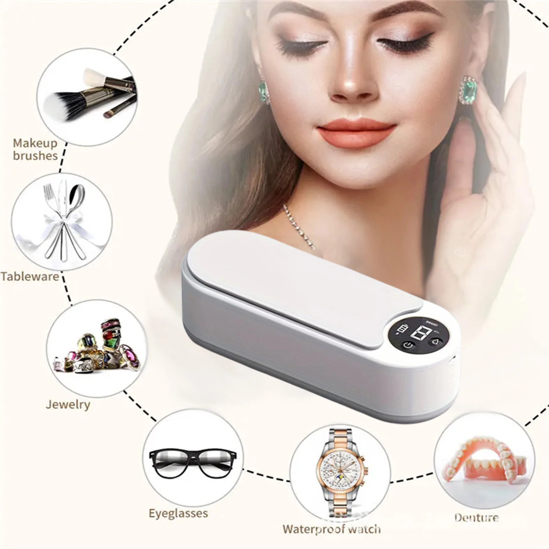 

1pc-Portable 1pc Ultrasonic Eyeglass Cleaner - Deep Cleaning for Glasses, Jewelry, Watches, and Small Accessories