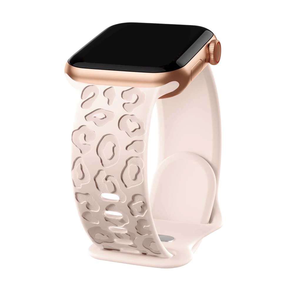 Graviertes Leopardenarmband für Apple Watch Ultra 2 3 4, 49 mm, 44 mm, 40 mm, 45 mm, 38 mm, Silikonarmband, iWatch Series 10 11 12 9 8 SE – Detail 11